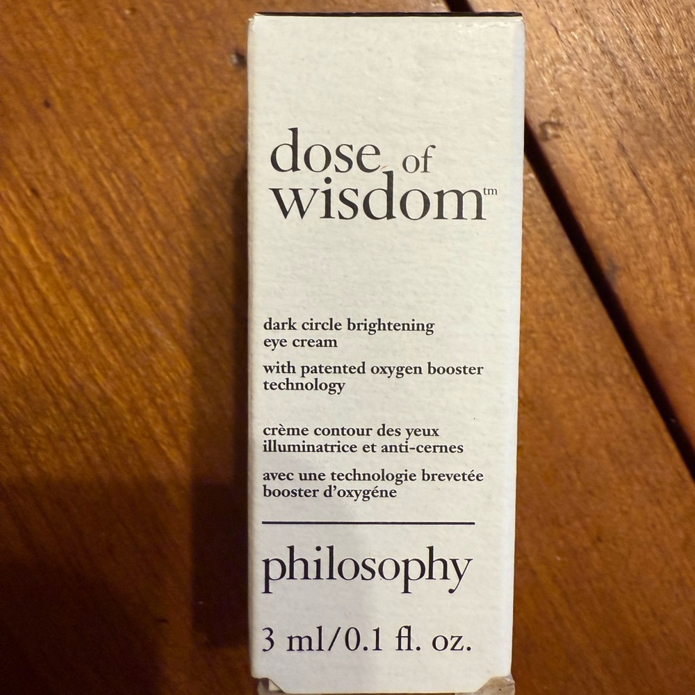 💙 4/$20 PHILOSOPHY DOSE OF WISDOM DARK CIRCLE BRIGHTENING EYE CREAM